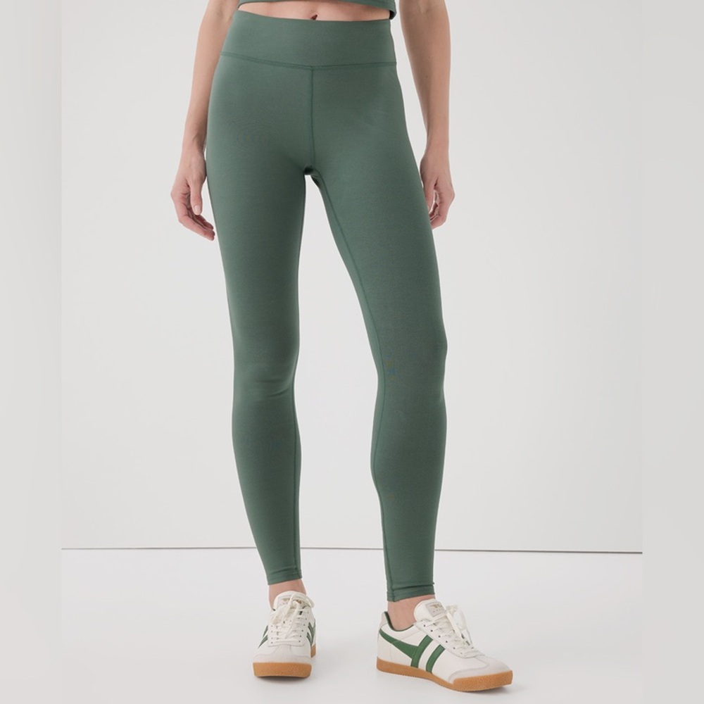 organic cotton pact leggings gray and green xs
